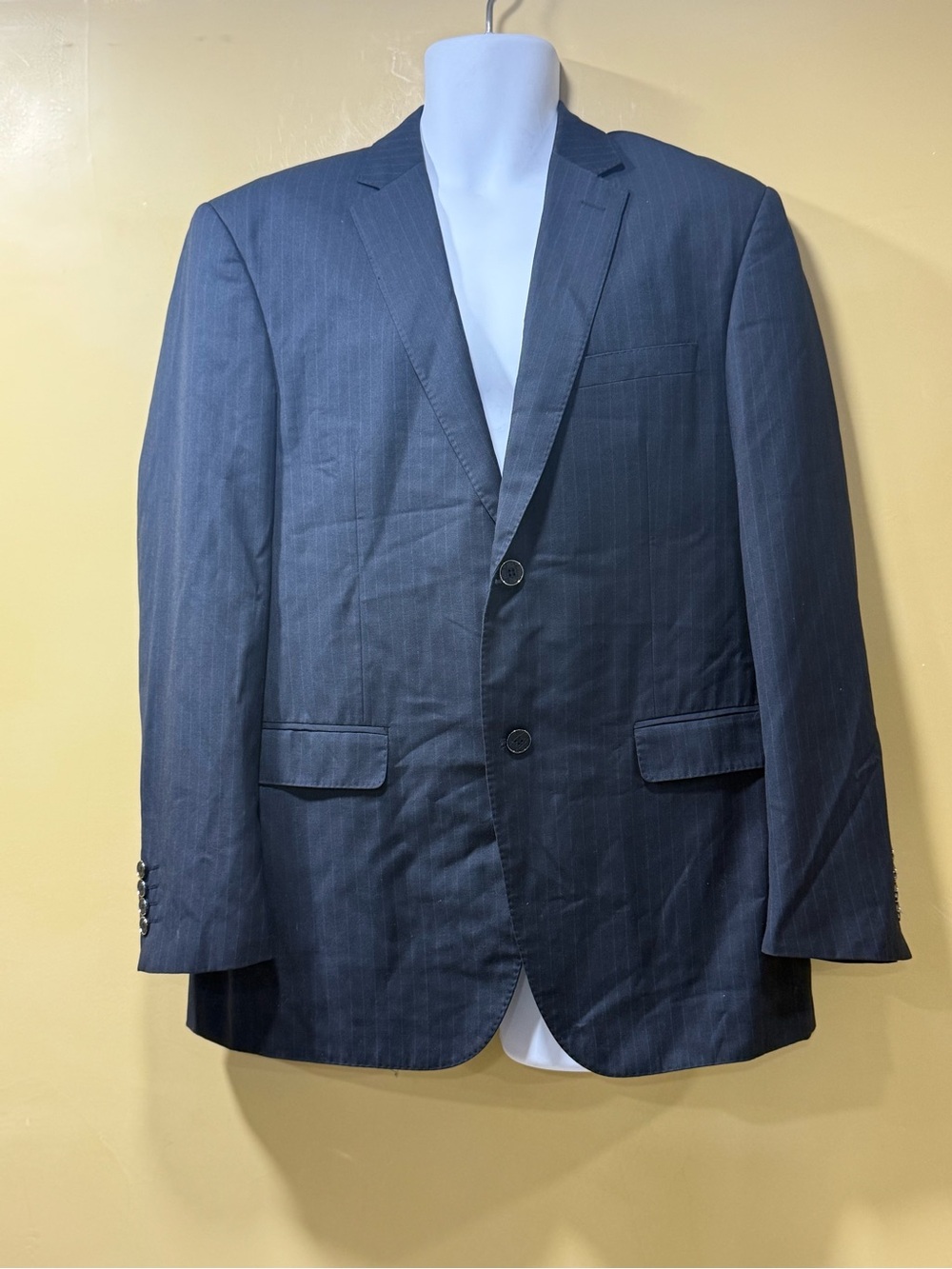 Hugo Boss Dark Blue Pinstripe Two-Button Suit Jacket